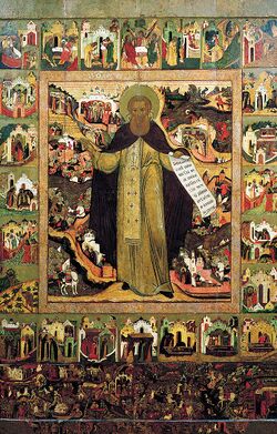 691px-Sergius of Radonezh vita icon (17 c., Yaroslavl museum) 2.jpg